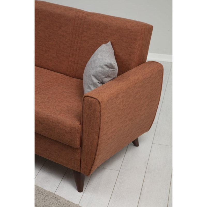 Allinson 207cm Upholstered Futon, Tile Red