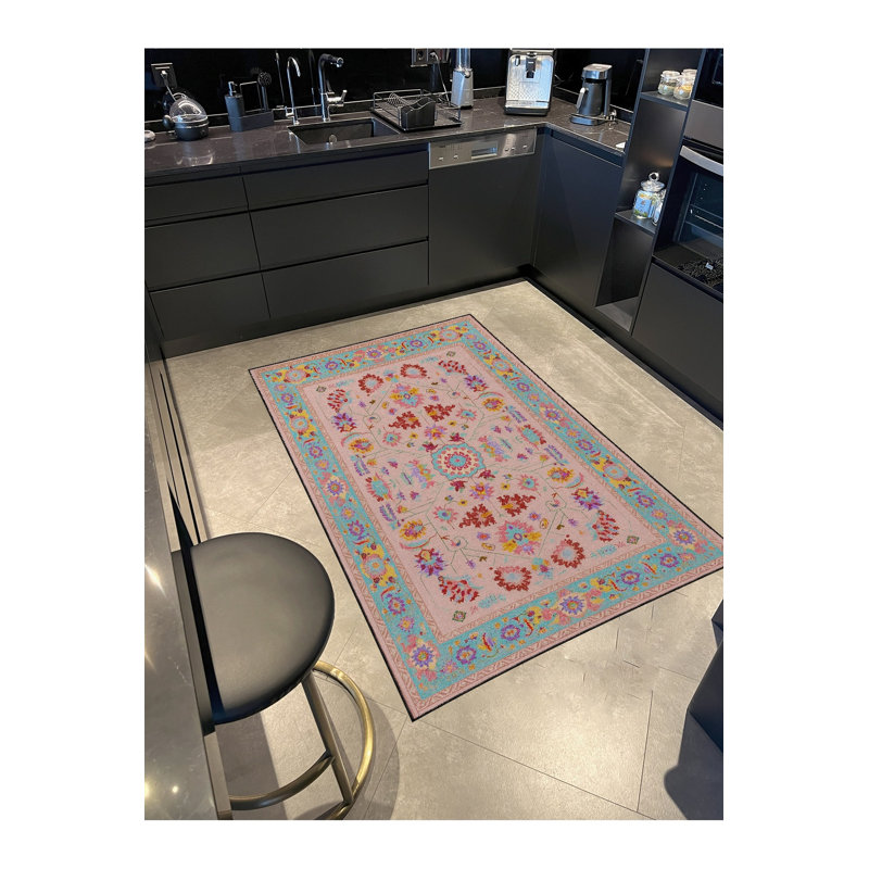 Tapis gris tissé traditionnel Mosso, 4'11" x 7'7"