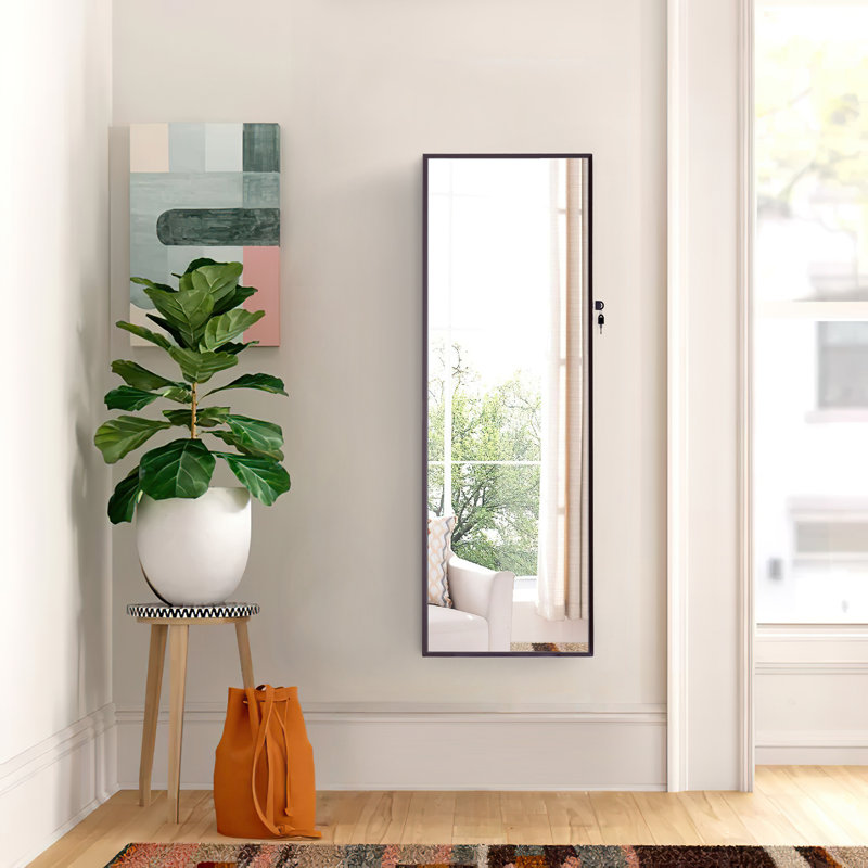 Armoire à bijoux murale avec miroir Eudosia, Brun