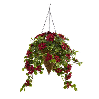 Panier de rangement en vase poinsettia