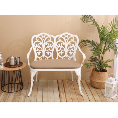 Patio Garden Bench Metal Park Bench Cast Aluminum Outdoor Furniture by Ophelia & Co.