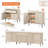 94.5" Reeded Accent Cabinet Set With Doors And Drawers, Modern Credenza Storage Cabinet With Adjustable Shelves For Living Room, Kitchen, Dining Room, Hallway-117531576