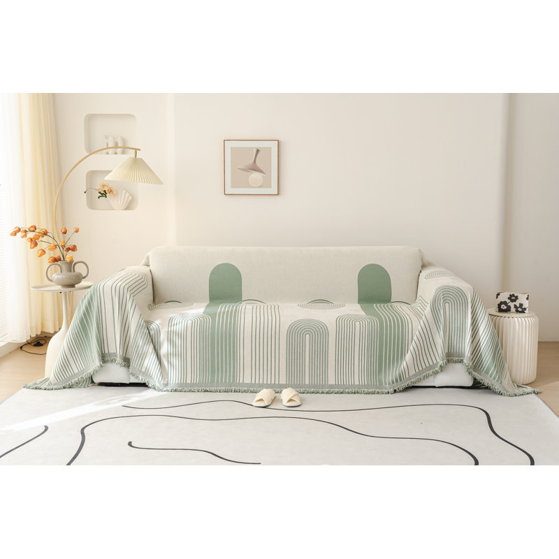 Housse de canapé en chenille Nayoroom Lines arc-en-ciel Housse de coussin chic Housse de canapé moderne Housse de canapé pour chien Housse de protection réversible pour chien