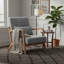 Chaise d'appoint de style moderne Mid-Century, fauteuil avec chaises rembourrées et cadre de lecture en bois massif et balcon de chambre à coucher pour salon -1960672674-1960672676