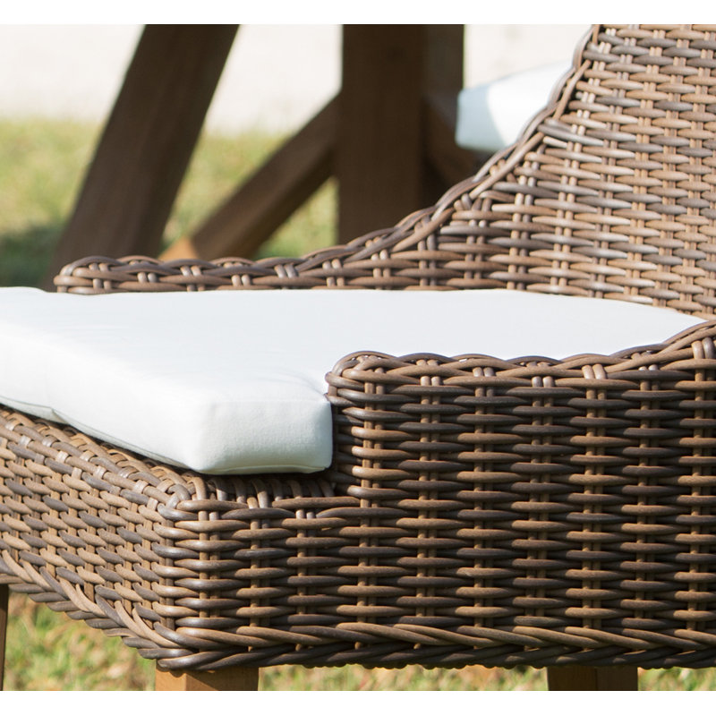 Chaise d'appoint de patio avec coussin Engel, Rotin crocodile