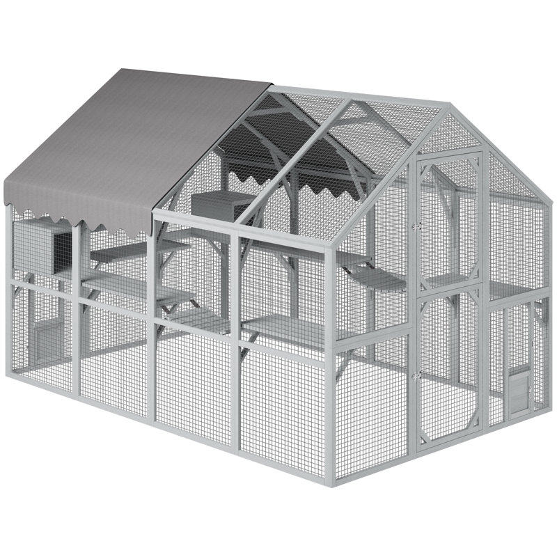 Grand abri pour chat en bois pour chat avec 112 po