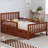 Size Wood Platform Bed With Guardrails On Both Sides And Two Storage Drawers,-1552106452