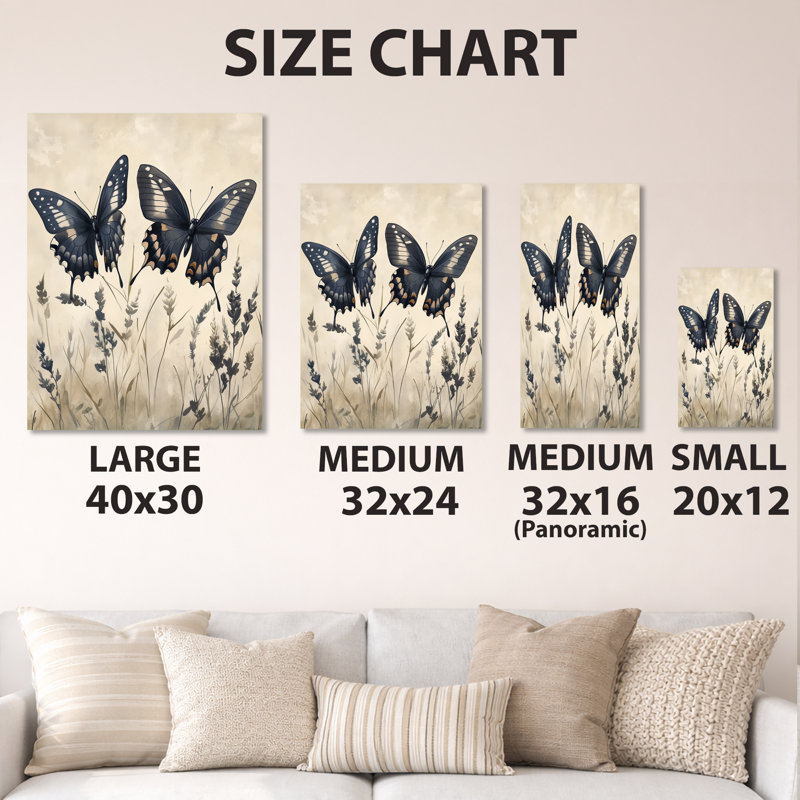 Couple de papillons Twilight - Décoration murale papillon en métal, H 20 po x l 12 po