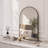 Black Metal Framed Arched Bathrrom Mirror for Wall