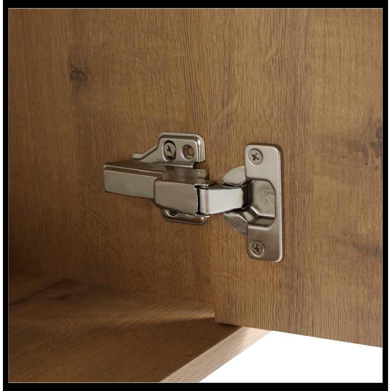 Meuble-lavabo mural 48 po avec lavabo double, charnière de porte à fermeture en douceur