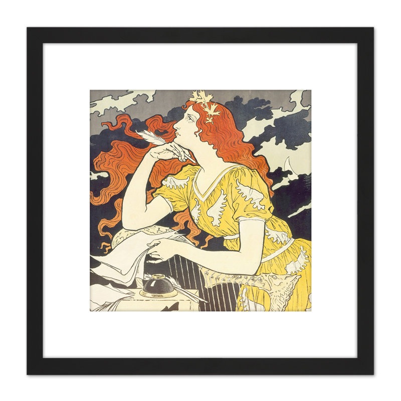 Art Nouveau Writer Woman - Single Picture Frame Painting