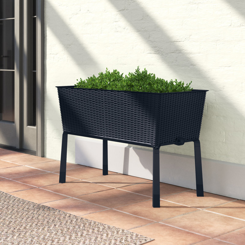 Kenyen Stylish Raised Garden Bed with Self-Watering and Drainage System Elevated Raised Planter for Backyard Patio Balcony