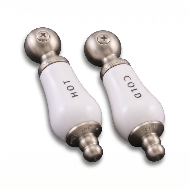Porcelain Temperature Lever Handle (P0215) by Strom Living, Matte Nickel