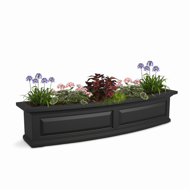 Boîte à fenêtre avec arrosage mural Mayant Nantucket, Noir, H 10 po x l 48 po x P 11,5 po