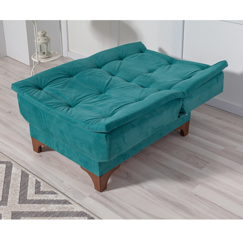 Fauteuil convertible capitonné l 29,53 po Crosland, Tricot vert
