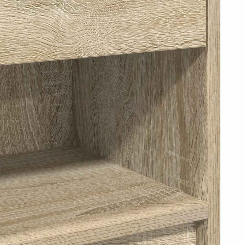 Bedside Cabinets With Drawer, Sonoma Oak, 2