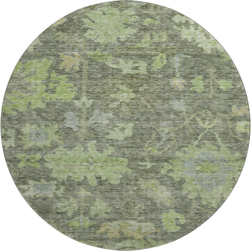 Premium Machine Washable Konopka AMF1108 Global Rug, Round 8'