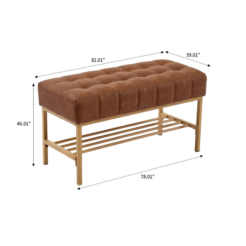 Banc à chaussures rembourré, Brun