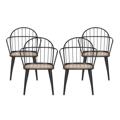 Manthey Wood And Metal Dining Chairs