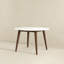 Table de salle à manger ronde Mid-Century moderne en bois massif blanc, 43,3 pouces pour la cuisine, la salle à manger, le coin-repas