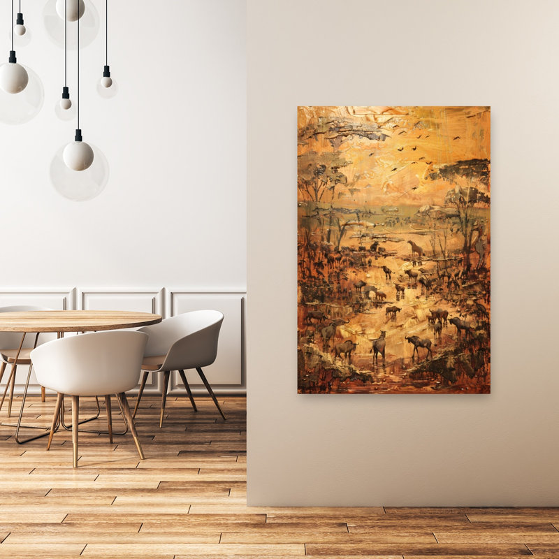 «Savanna Abstract Contemporary Horse», reproduction d'art murale, 48" H x 32" W