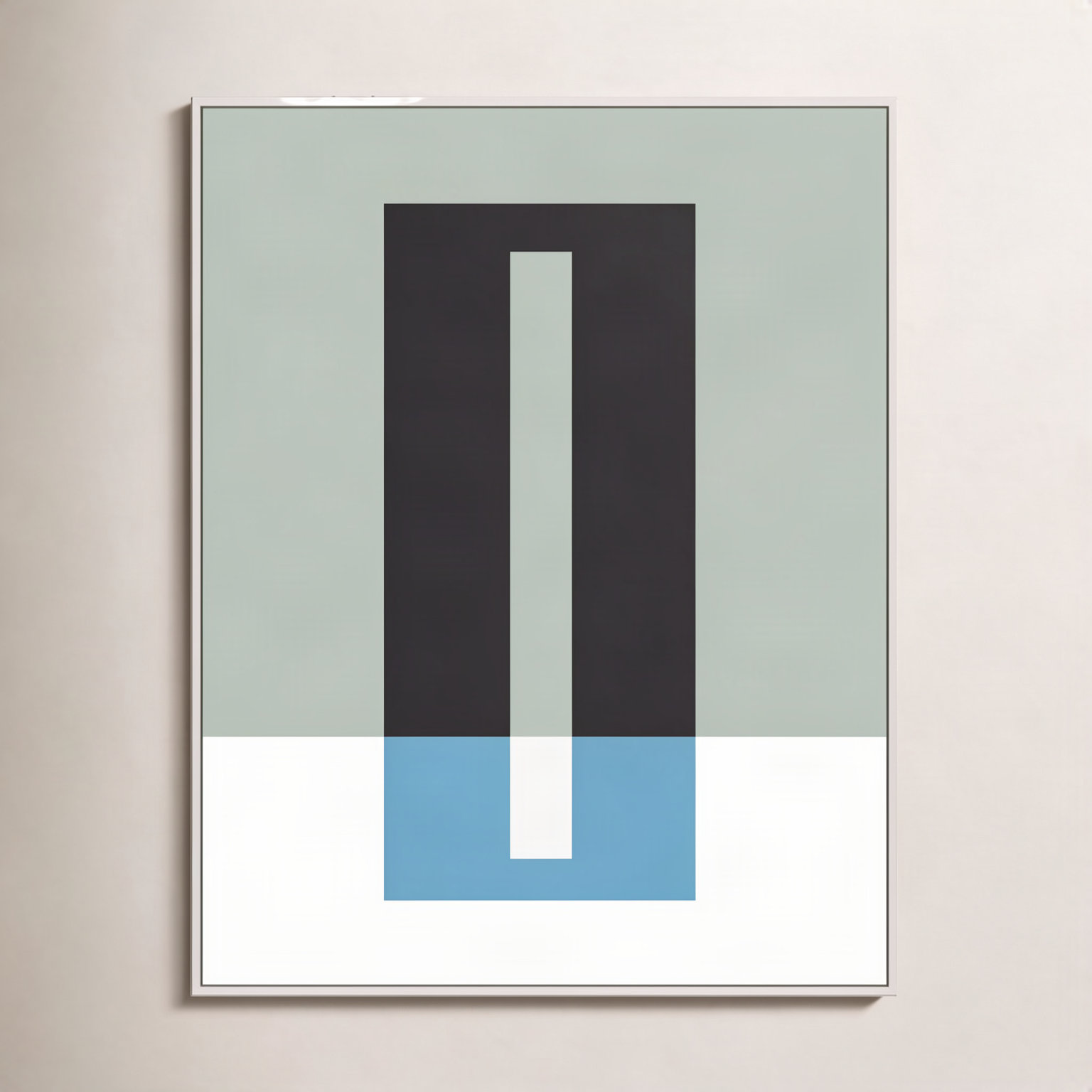 Alejandro "Bit of Blue" Print by Jacques Pilon, White Framed Canvas, 25" H x 20" W