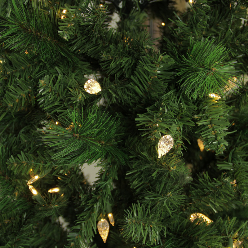 Arbre de Noël artificiel pin long 7 pi avec lumières à aiguilles multicolores 7 pi
