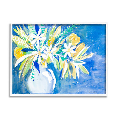 «Yellow Daisy Rose Bouquet», art abstrait sur toile surdimensionné par Krinlox