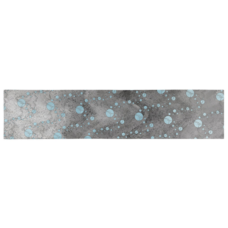 Avicia Table Runner, 72" x 16", Teal/Black