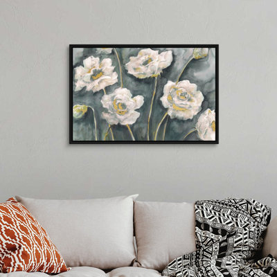 Paysage floral gris et blanc par tre Sorelle studios, reproduction d’art sur toile