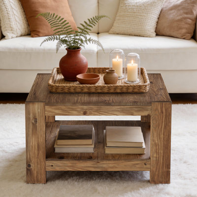 Square Solid Wood Coffee Table, 31.5" Centre Cocktail Table