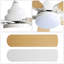 (Identique à W882P164332) Ventilateur de plafond moderne de 42 pouces avec lumière DEL et 5 pales, télécommande, moteur à courant continu réversible, blanc