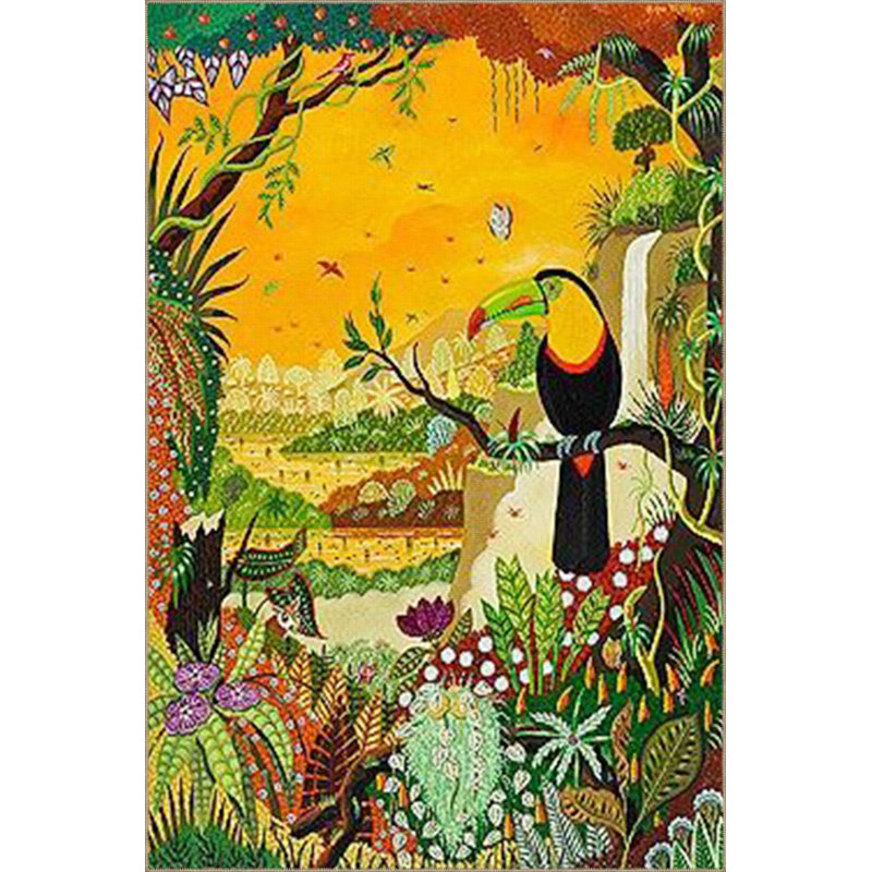 Tapis décoratif lavable à la machine Parrot and Forest, Tapis de couloir 3 pi 3 po x 6 pi 7 po inclus
