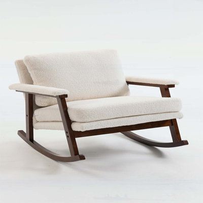 Chaise berçante d'appoint Mid-Century moderne avec structure en bois