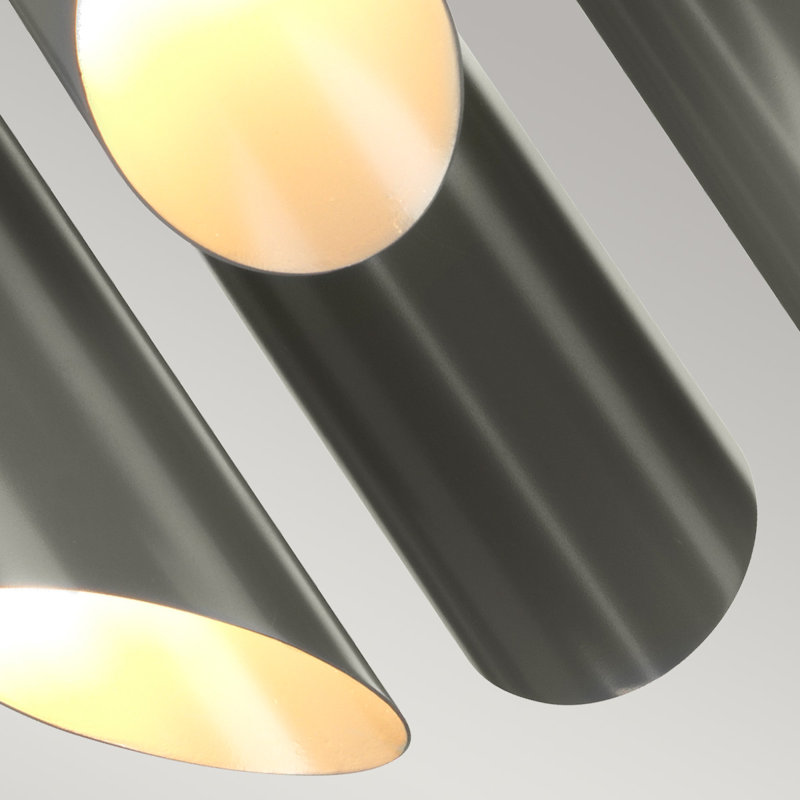 Demuth 6 - Light Shaded Chandelier, Dark Grey