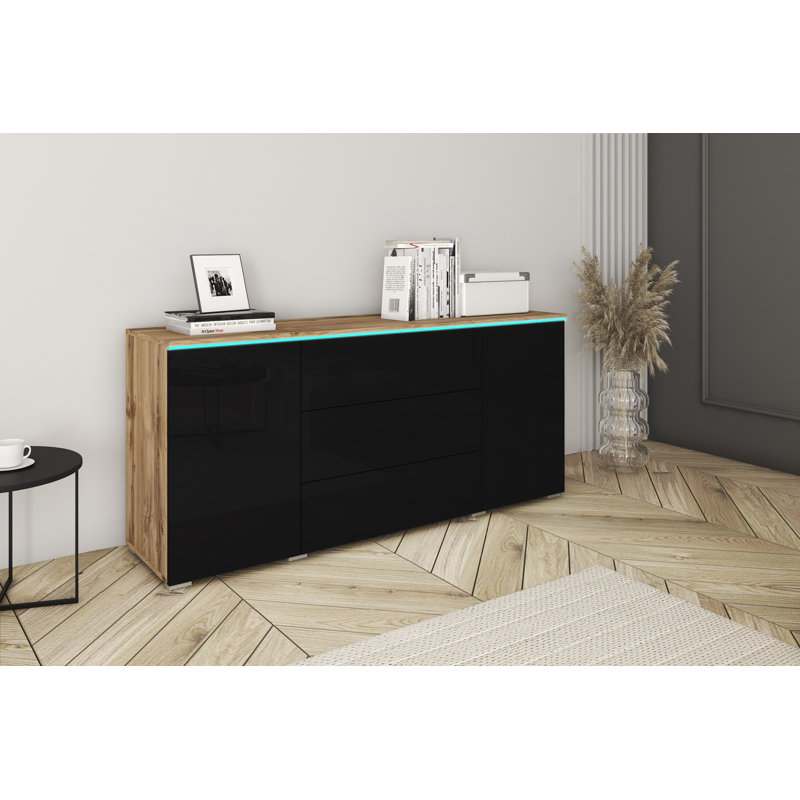 Aayran 150cm Sideboard, Black/Wotan