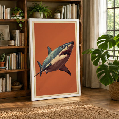 Great White Profile Coastal - Wrapped Canvas