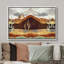 «Brown Desert Canyon With Cacti Abstract Wilderness Illustration Modern Art Rustic Scenic Colorful» sur toile-99446344-99446345