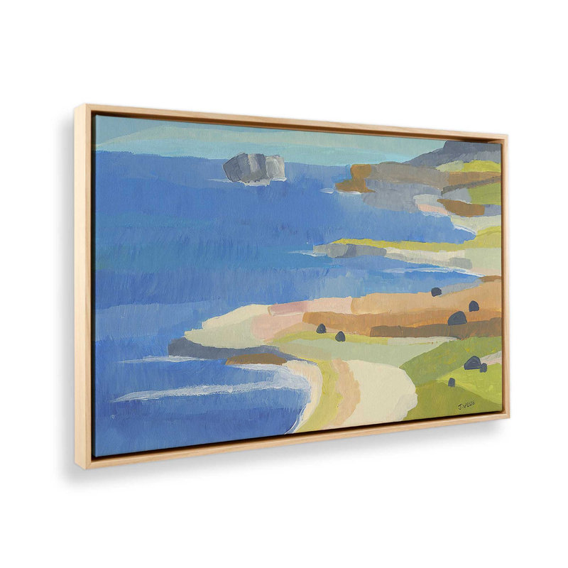 Impression sur toile Irish Coastal Whimsy, Cadre américain en érable flottant, H 26 po x l 38 po x P 1,75 po