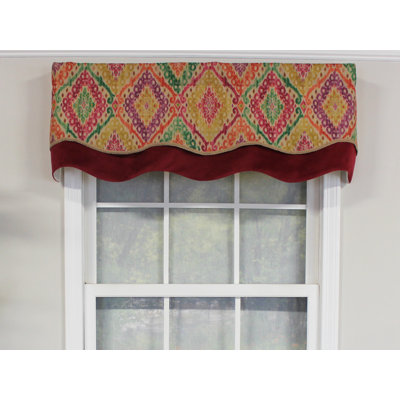 Cotton Blend Geometric Scalloped Window Valance
