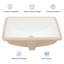 Lavabo de salle de bain encastrable 20 po x 14 po rectangulaire en céramique blanche avec trop-plein