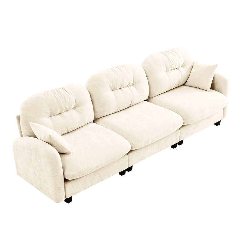 Ergonomique à trois - avec revêtement en chenille douce et élégant pour des sièges personnalisables, Beige Chenille