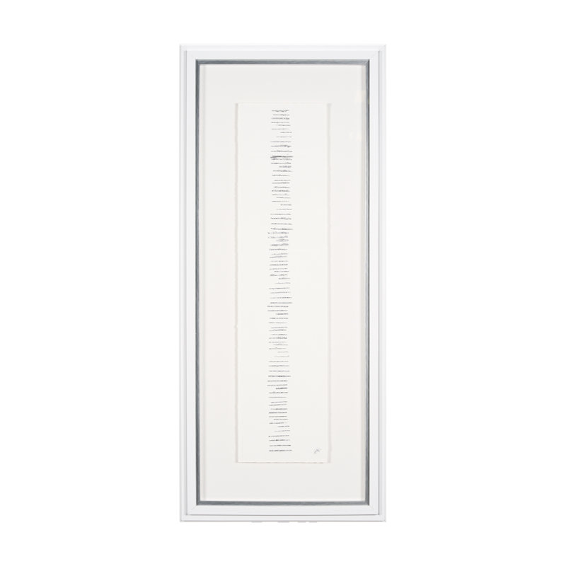 Random Lines Flood a Handmade Original Framed Artwork under Glass, White, Random Lines Silver