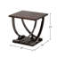 Table de bout carrée en nickel noir tendance avec tablette inférieure stable