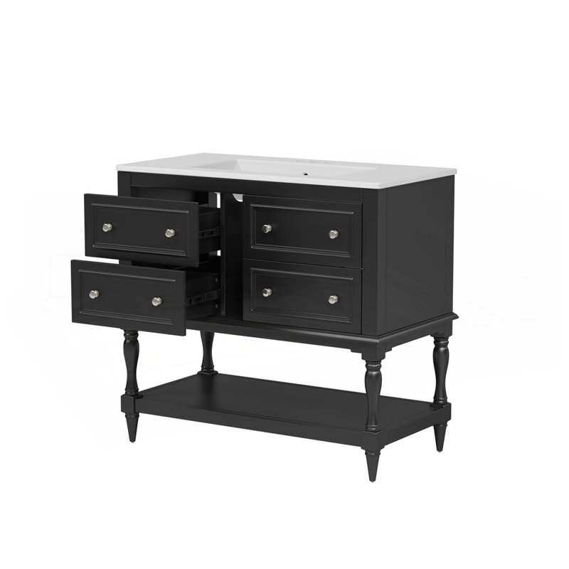 Ensemble de meuble-lavabo 36 po avec lavabo, Black