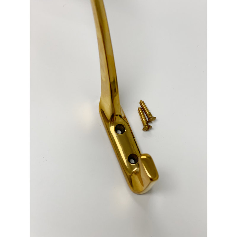 Oil Rubbed Bronze "Zen" Wall Coat and Hat Hook, Unlacquered Polished Brass