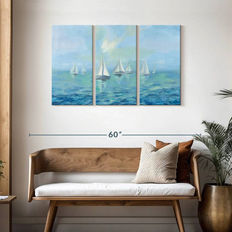 Mehar Boats In The Haze, 28" H x 45" W