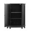 Armoire de rangement en coin noire avec plateau réglable