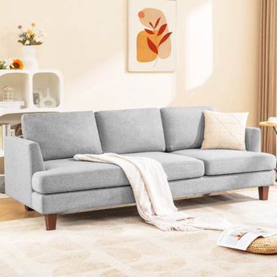 3 Seater Sofa 89" Upholstered Sofa Couch with Square Arm for Living Room