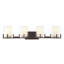 Éclairage pour salle de bain 4 lumières Savon House Eaton en noir mat avec accents laiton chaud-2107429551-2107429550